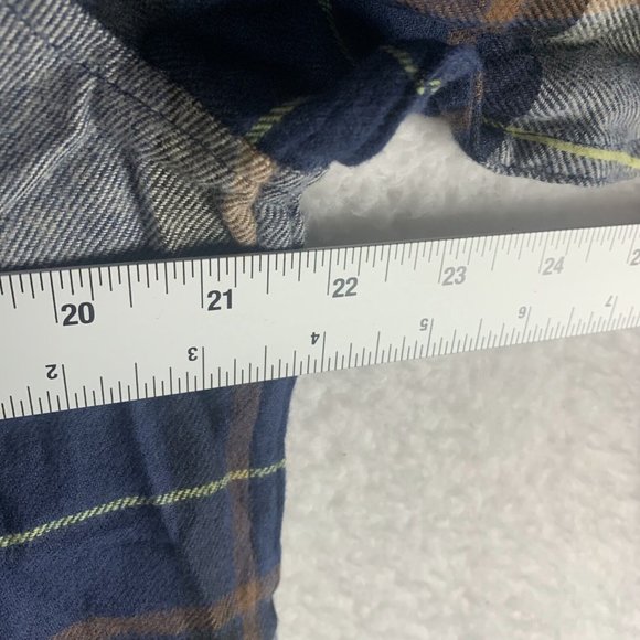 Alpine Design Flannel Shirt Men's Medium Mount Evans Navy Plaid Button-Up 8238 - Picture 7 of 9